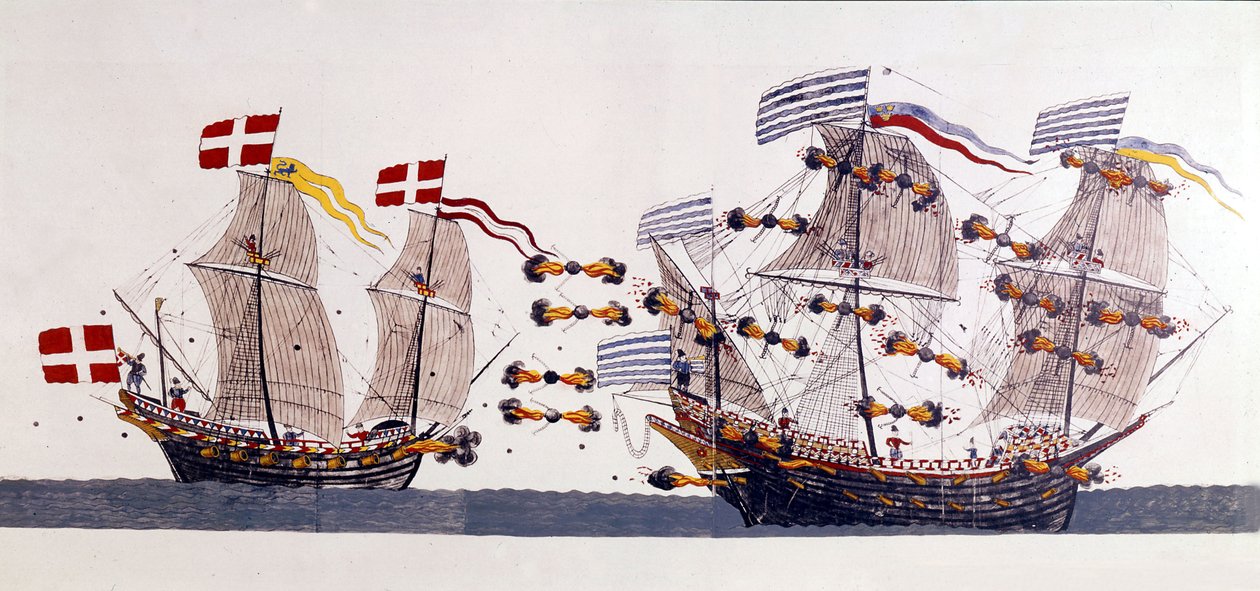 Batalha Naval durante a Guerra dos Sete Anos do Norte de Danish School