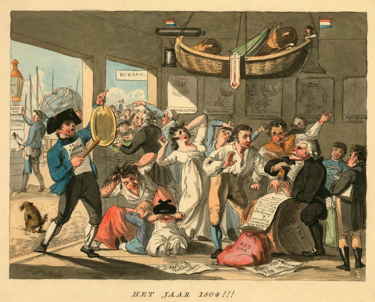 O ano de 1804 !!!, publicado em 1794 (gravura colorida à mão) de Dutch School