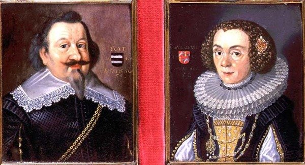 Retrato, de, um, homem, e, seu, esposa, 17o século de Dutch School