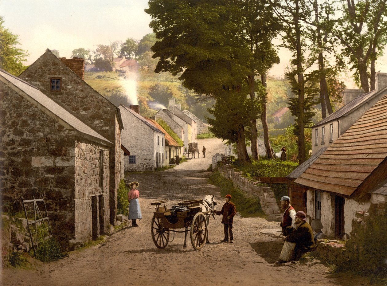 Glenoe Village, Condado de Antrim, pub. c.1890 - 1900 (cromolitógrafo) de English Photographer