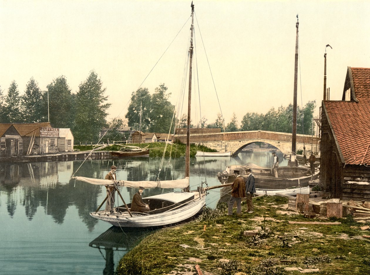 Wroxham Bridge, pub. C 1890 - 1900 (cromolitógrafo) de English Photographer