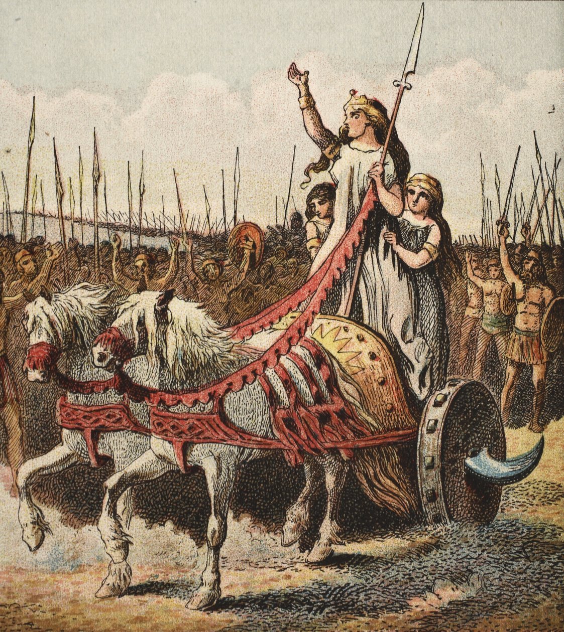Boadicea e seu exército, pub. 1890 de English School