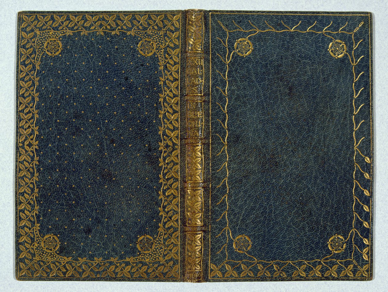 Capa de livro para XXII Baladas na China Azul por Andrew Land (1844-1912) 1895 (couro e ouro) de English School