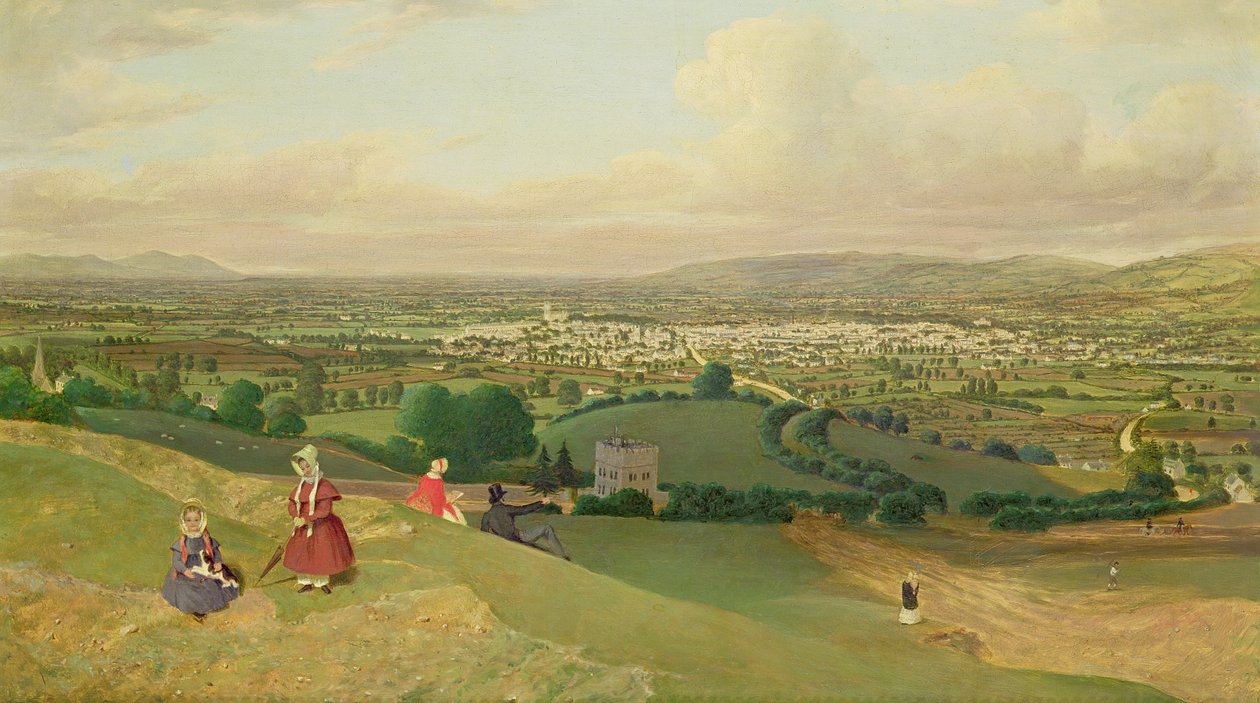 Cheltenham de Leckhampton Hill, cerca de 1840 de English School