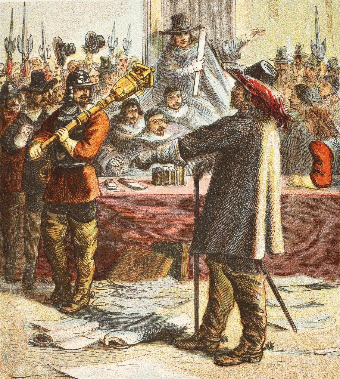 Cromwell Acontece o Parlamento, pub. 1890 de English School
