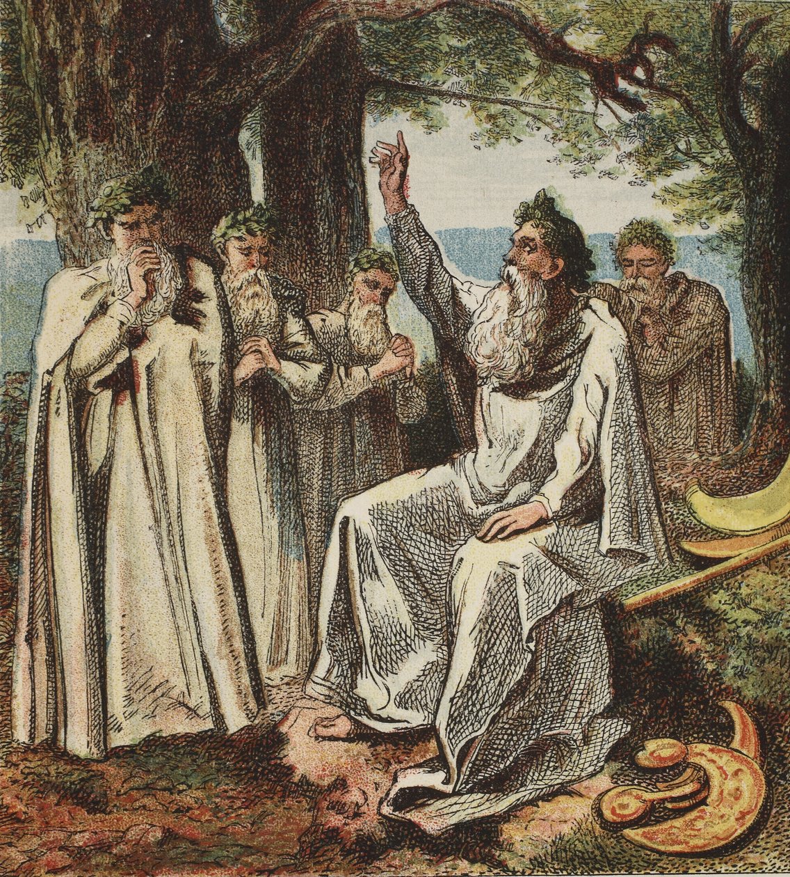 Druidas ou sacerdotes britânicos, pub. 1890 de English School