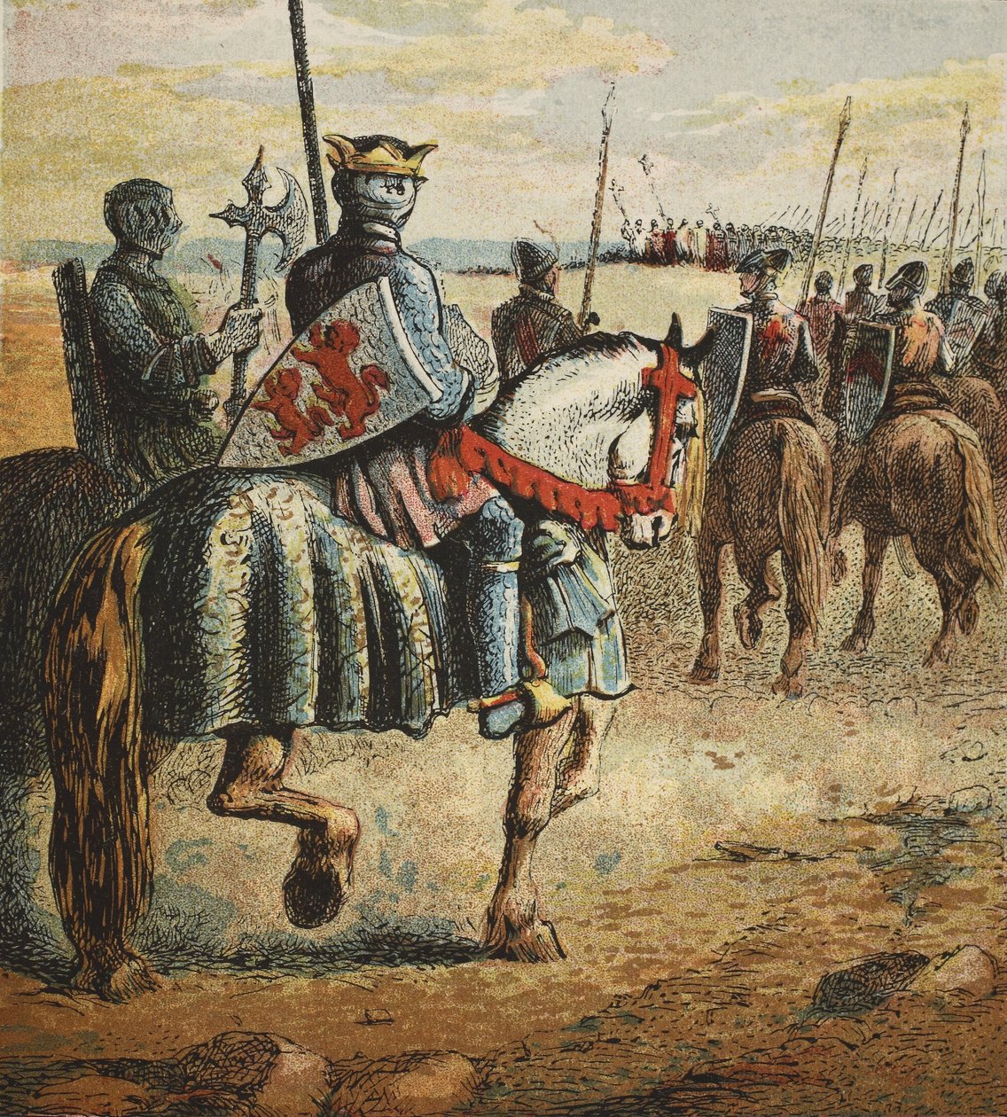 O duque Robert vai para a Palestina, pub. 1890 de English School