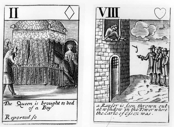 Cartas de baralho inglesas elisabetanas de English School