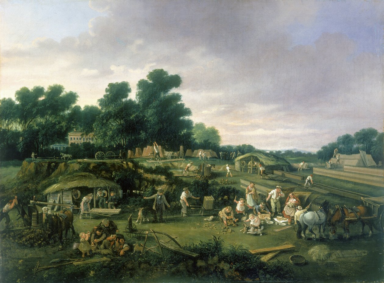 Brickworks ingleses do país, c.1840 de English School