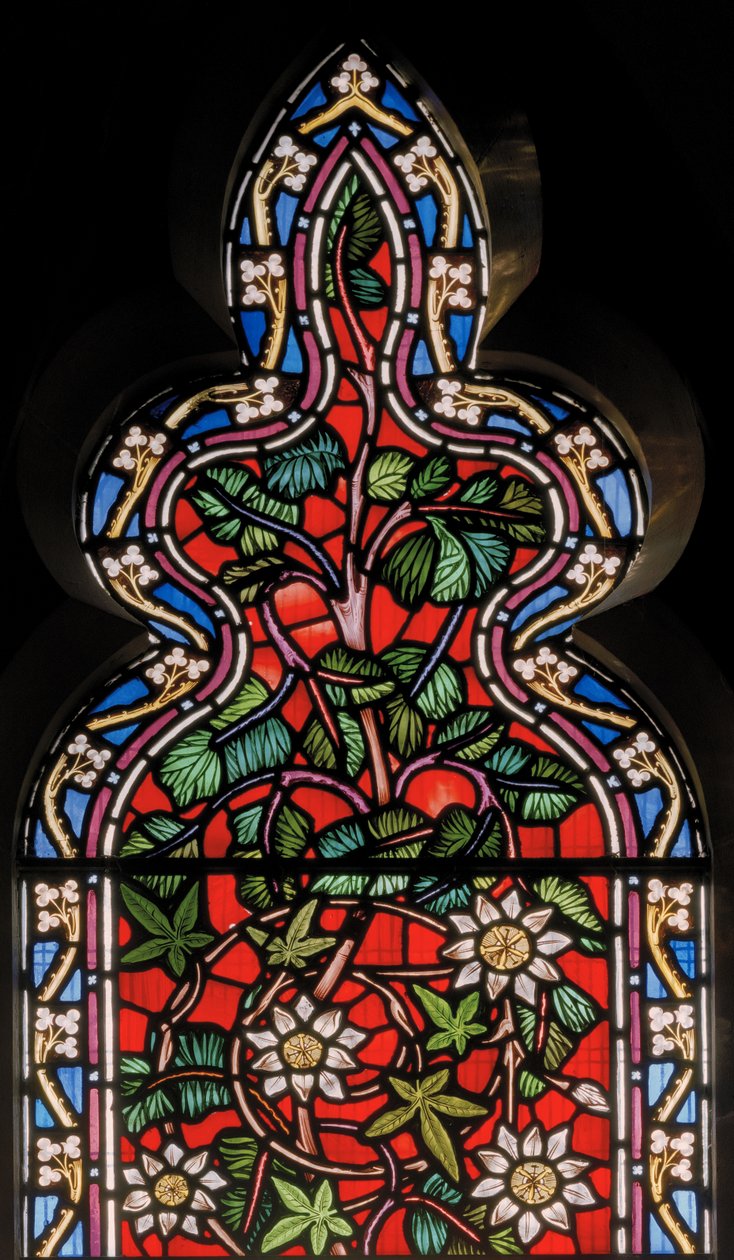 Janela floral com tamareira, 1864 de English School