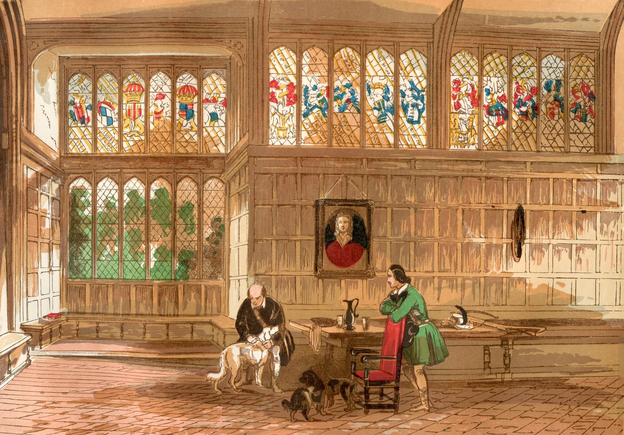 Salão em Ockwells, Berkshire, Inglaterra, de Inglaterra velha: Um museu pictórico, bar. 1847 de English School