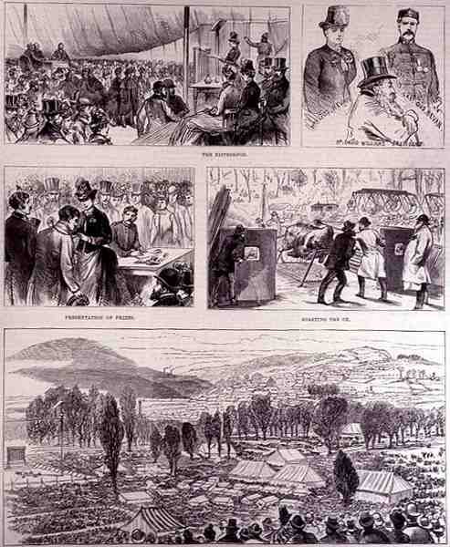 Festival do Jubileu em Pontypool, Monmouthshire, na segunda-feira de Páscoa: The Eisteddfod, de The Illustrated London News, 16 de abril de 1887 de English School