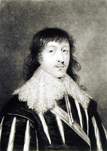 Lucius, visconde Falkland (c.1610-43) ilustração de retratos de personagens ilustre na história britânica, gravada por Richard Earlom (1743-1822) e Charles Turner (c.1773-1857) (mezzotint) (bw de English School