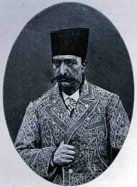 Naser od-Din (1831-1896) o falecido Shah da Pérsia do sangue turco, de The History of Mankind, Vol.III, pelo Prof. Friedrich Ratzel, 1898 de English School