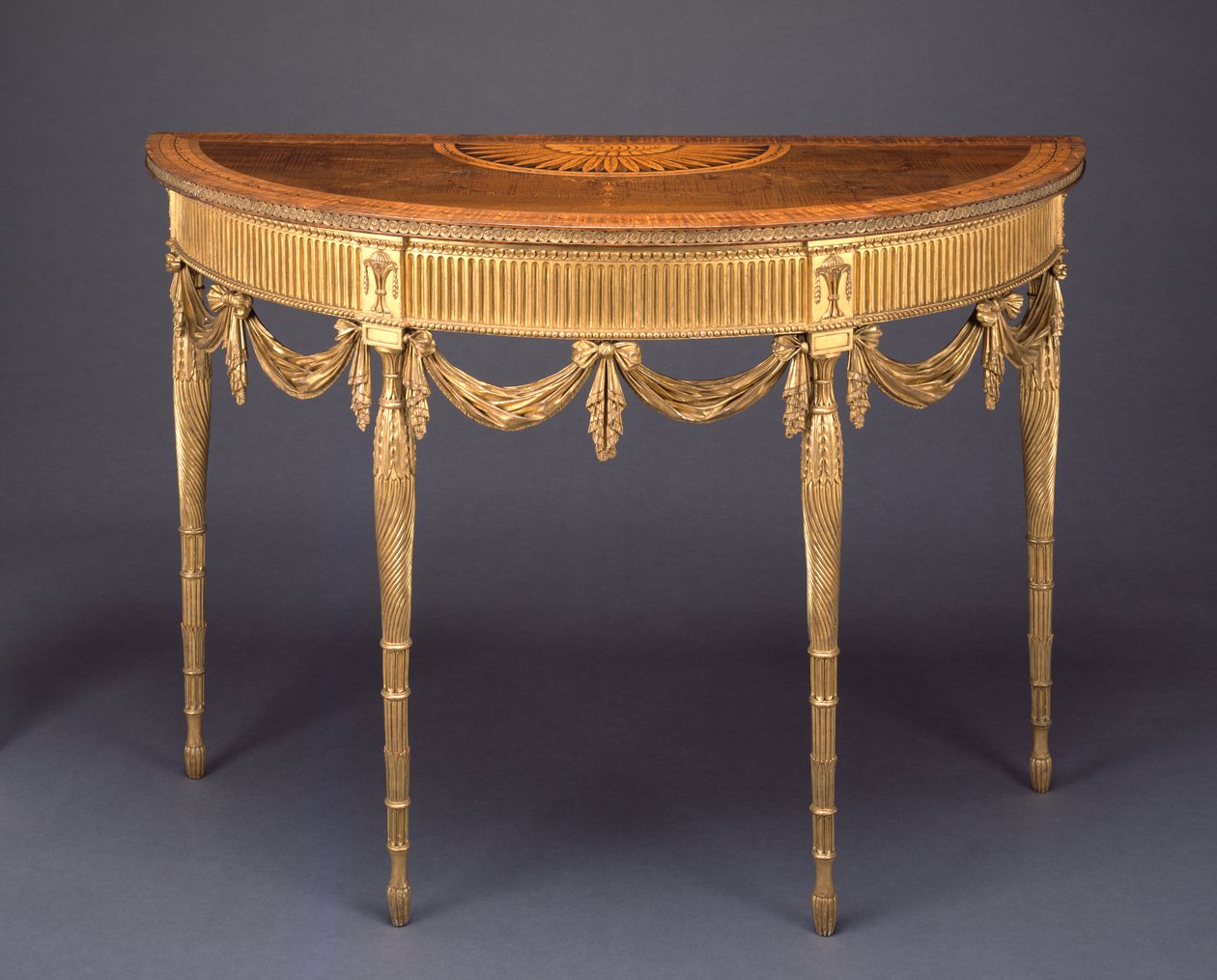 Pier Table, c.1770 (madeira de lei, pau-rosa e madeira dourada) de English School