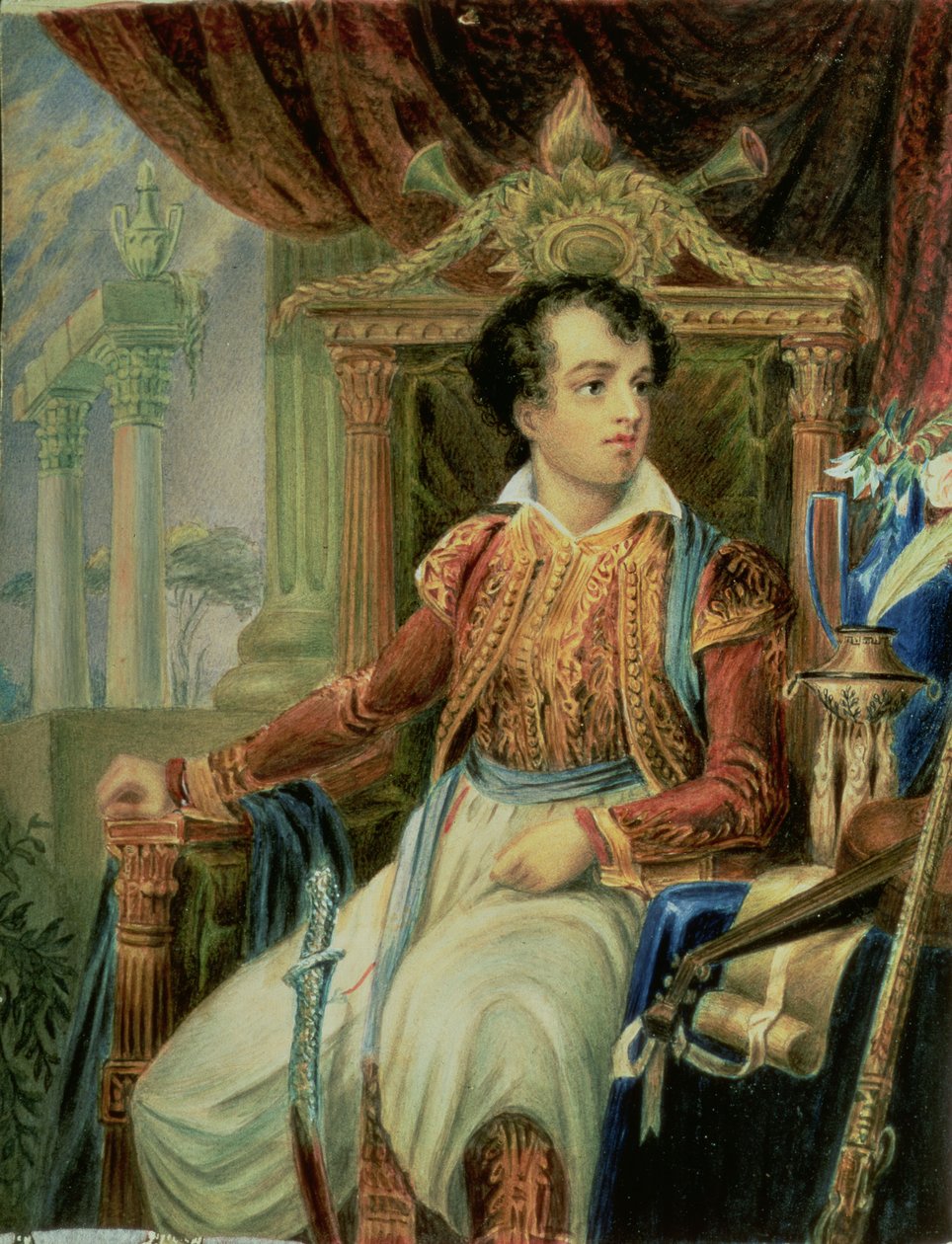 Retrato de George Byron (1788-1824) de English School