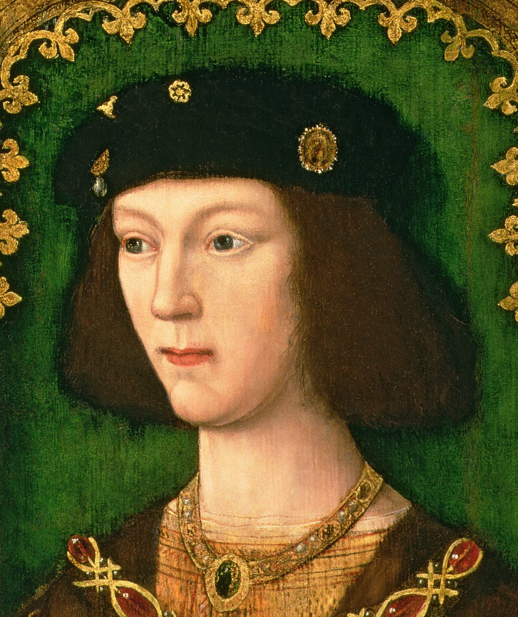 Retrato de Henrique VIII (1491-1547), c.1509 (detalhe de 119971) de English School