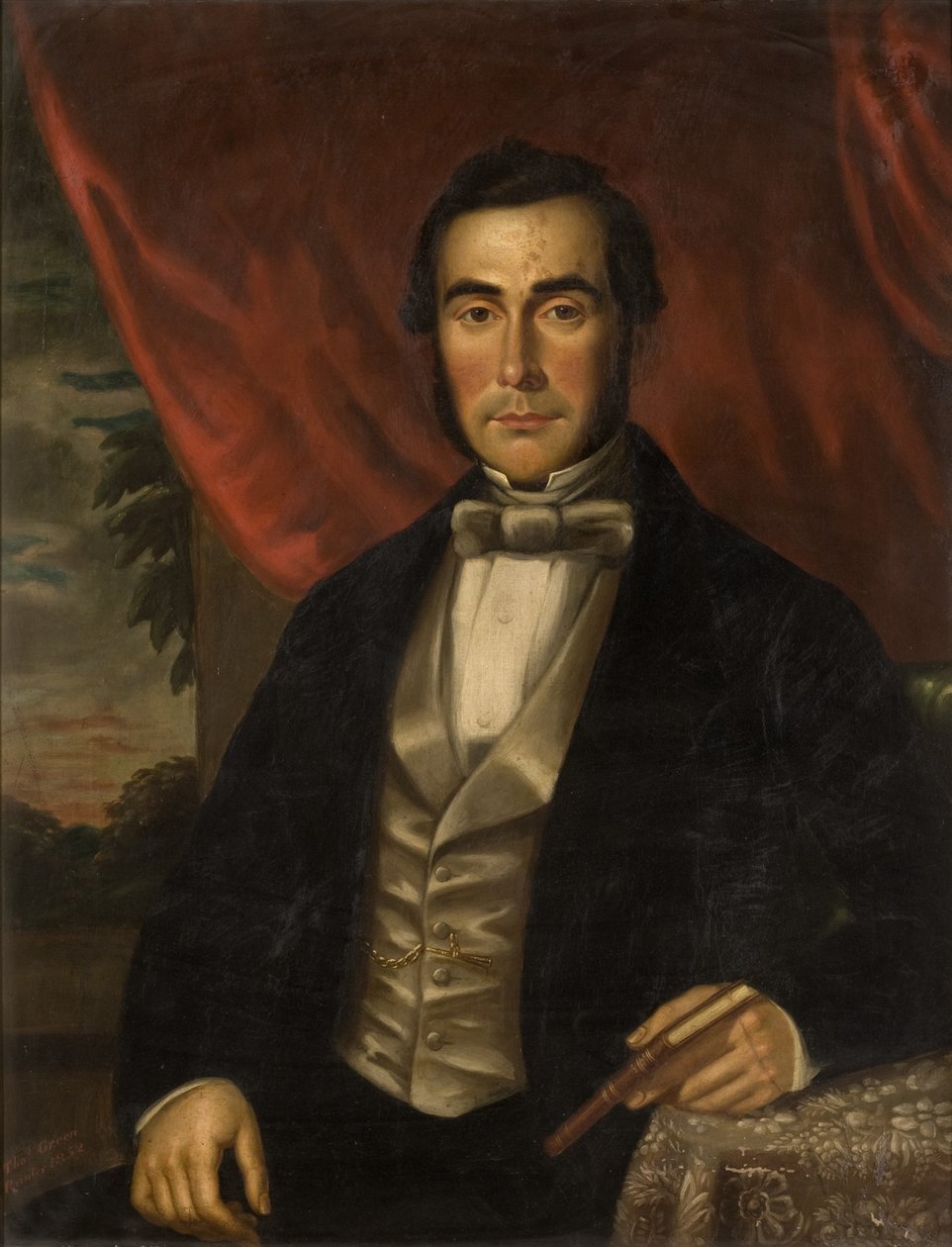 Retrato, de, um, homem, segurando um livro de English School