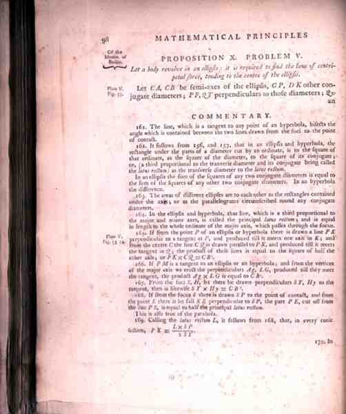 Proposição X Problema V do Volume I dos Princípios Matemáticos da Filosofia Natural de Sir Isaac Newton (1642-1727) 1777 (ver 136313) de English School