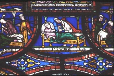 Cena da Vida de São Tomás e Becket, Janelas da Capela da Trindade, c.1220 de English School