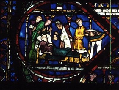 Cena da Vida de São Tomás e Becket, Janelas da Capela da Trindade, c.1220 de English School