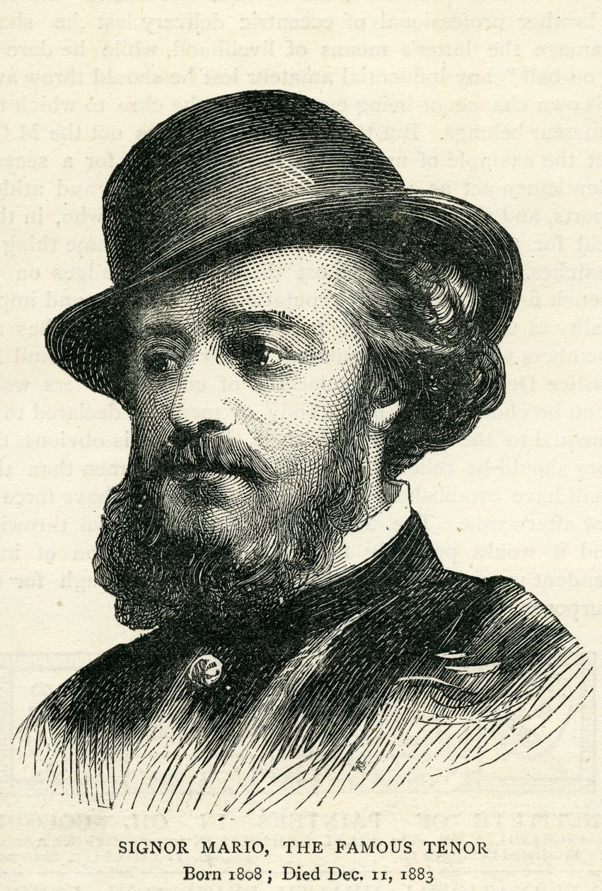 Signor Mario (1808-1883), Ilustração para o Gráfico, 22 de dezembro de 1883 de English School
