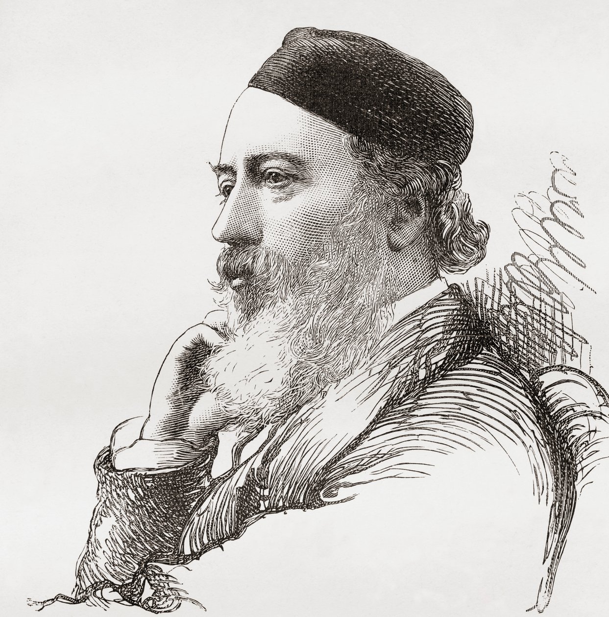 Sir John Gilbert, da revista de arte, publicado em 1878 de English School