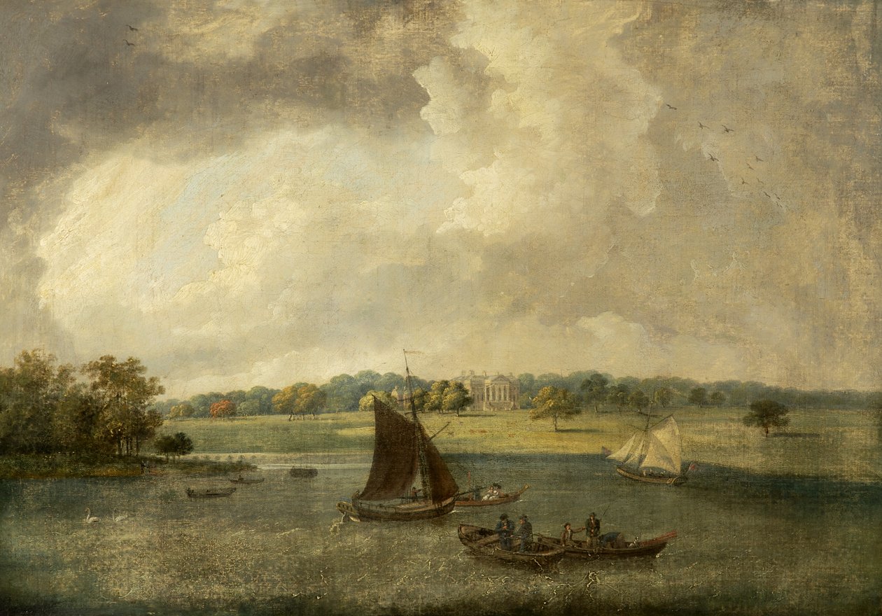 Tabley House do outro lado da Mere, Cheshire, 1800-50 de English School