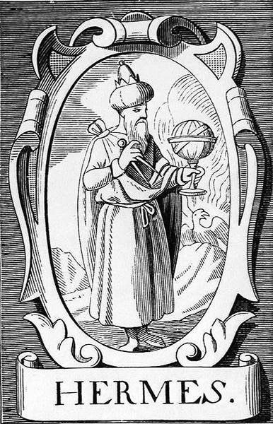 O Alquimista Hermes Trismegistos, ilustração da Ciência e Literatura da Idade Média e do Renascimento, escrita e gravada por Paul Lacroix, 1878 de English School
