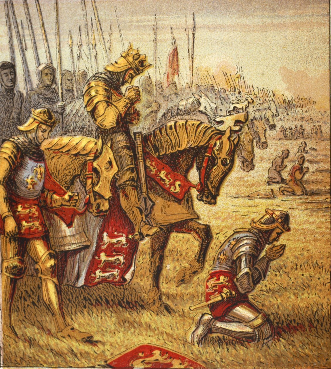 A Batalha de Agincourt, pub. 1890 de English School