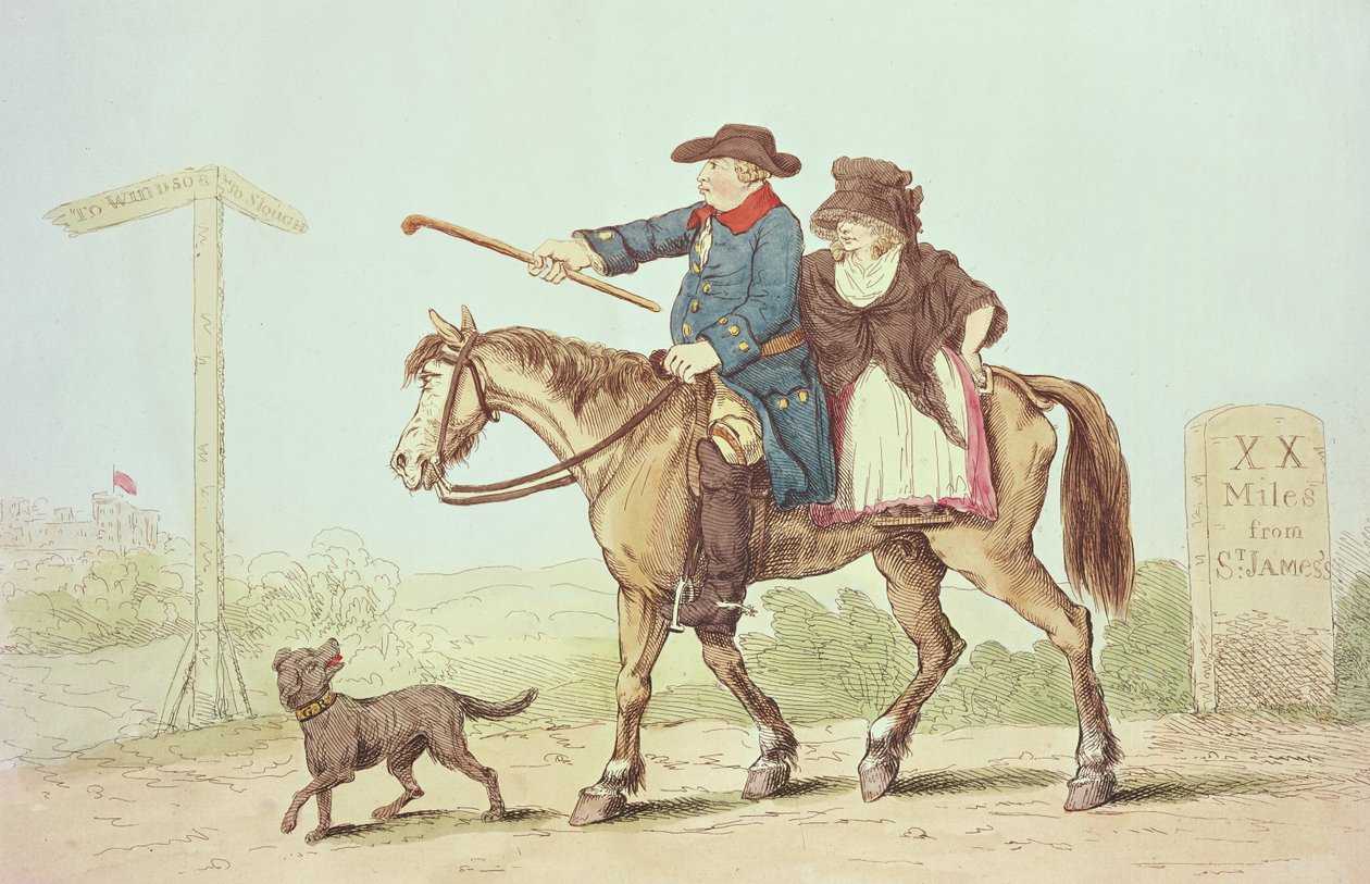 O casal constante, 1786 (gravura a cores) de English School