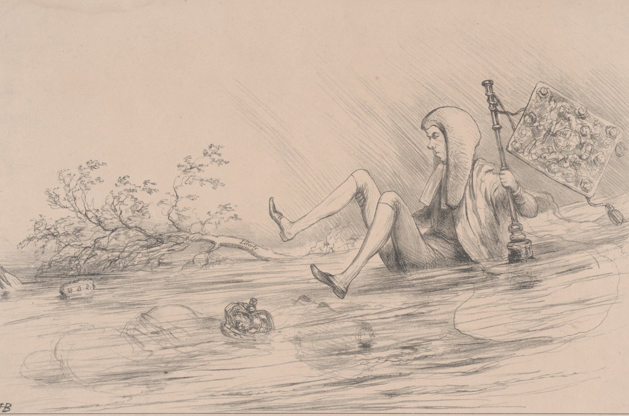 O último da raça Brougham, litografia por C. Motle, 1831 de English School