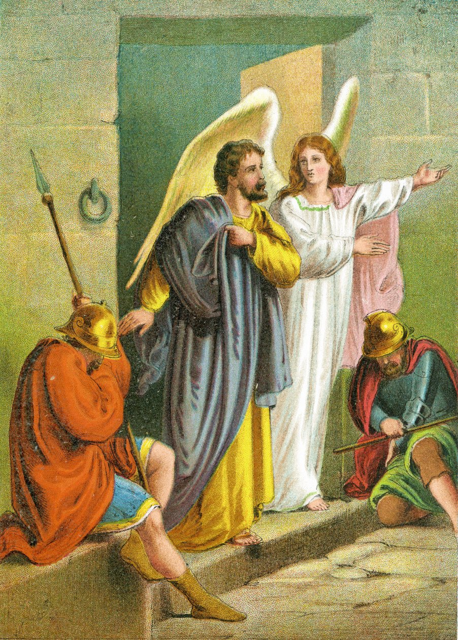 A libertação de São Pedro por um anjo, 1870 de English School