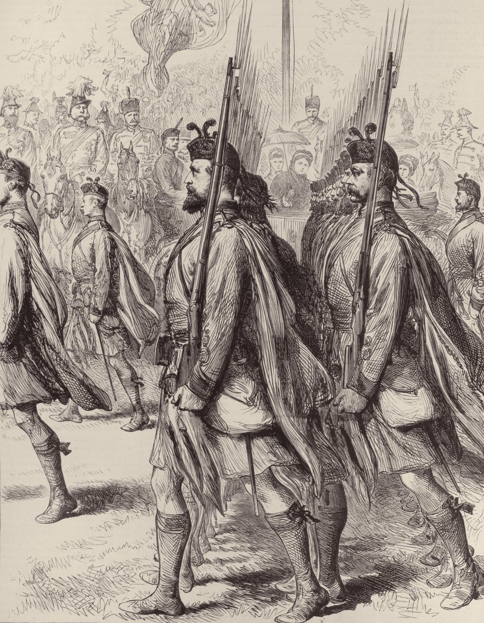 The London Scottish Volunteers, de The Illustrated London News, 7 de setembro de 1881 de English School