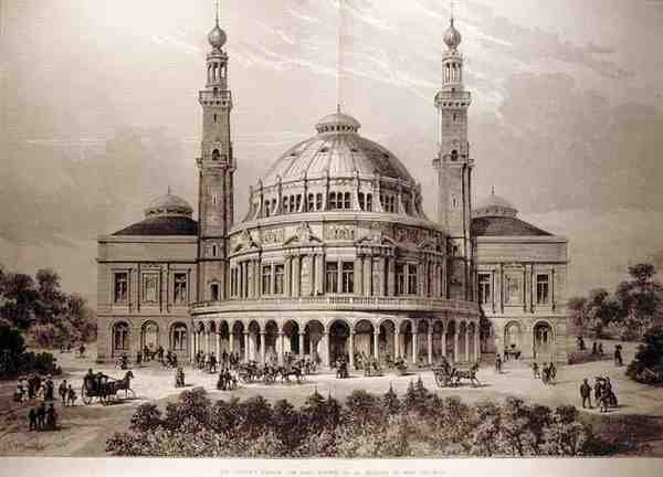 O Palácio dos Povos para East London, a ser erguido em Mile End Road, de The Illustrated London News, 26 de junho de 1886 de English School