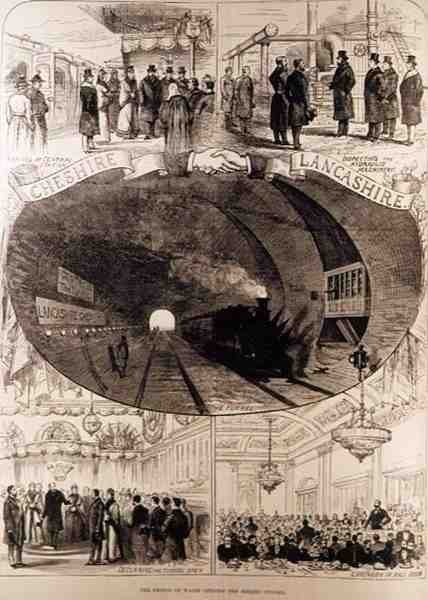 O Príncipe de Gales Abrindo o Túnel Mersey, de The Illustrated London News, 30 de janeiro de 1886 de English School