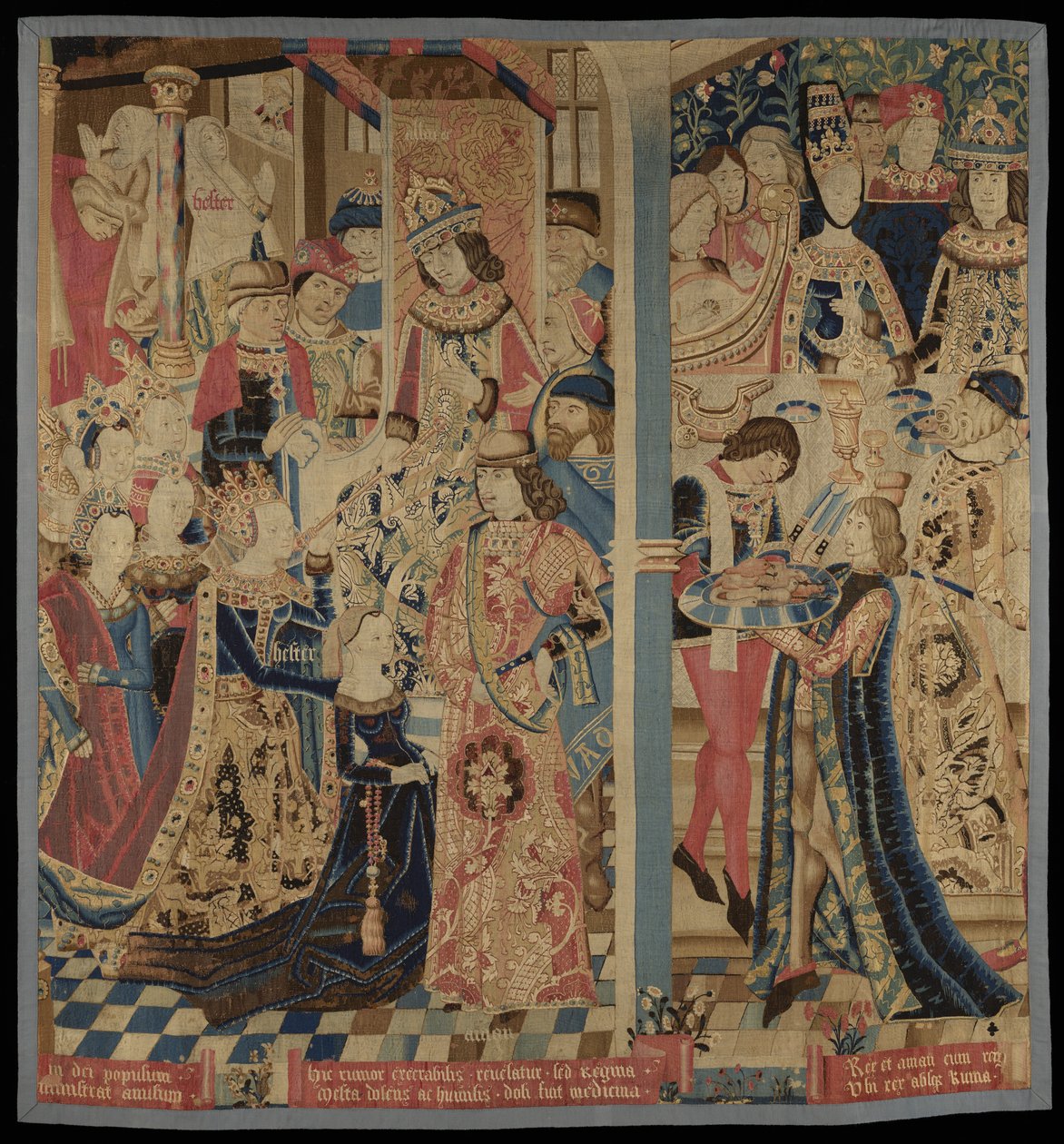Ester e Assuero, c. 1460-1485 (lã e seda) de Flemish School