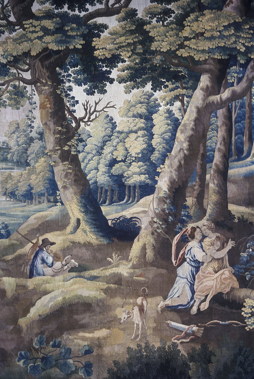 Cena da série de tapeçaria Life at Country Mansion (têxtil) (ver também 1275717) de Flemish School