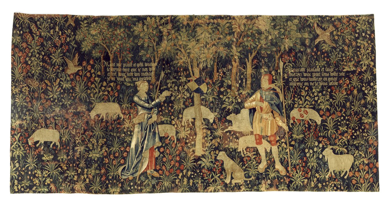 Pastor e Pastora, c.1530 (lã e seda) de Flemish School