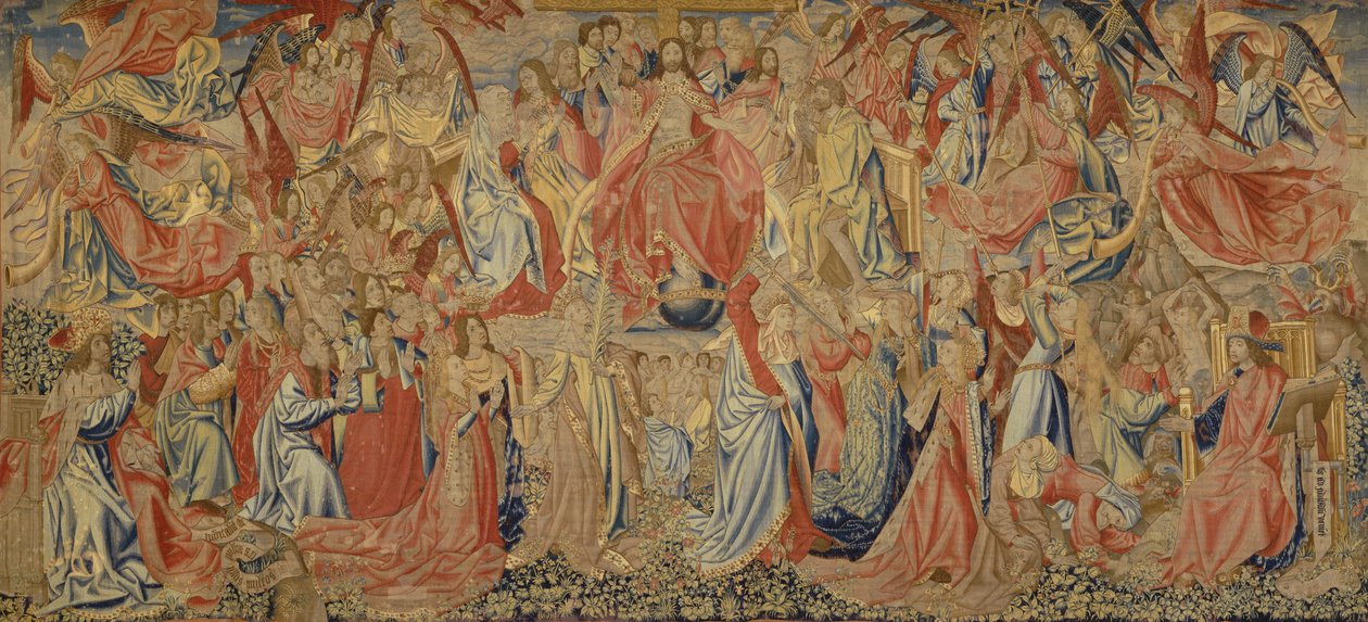 O último julgamento, c.1500 (lã e seda) de Flemish School