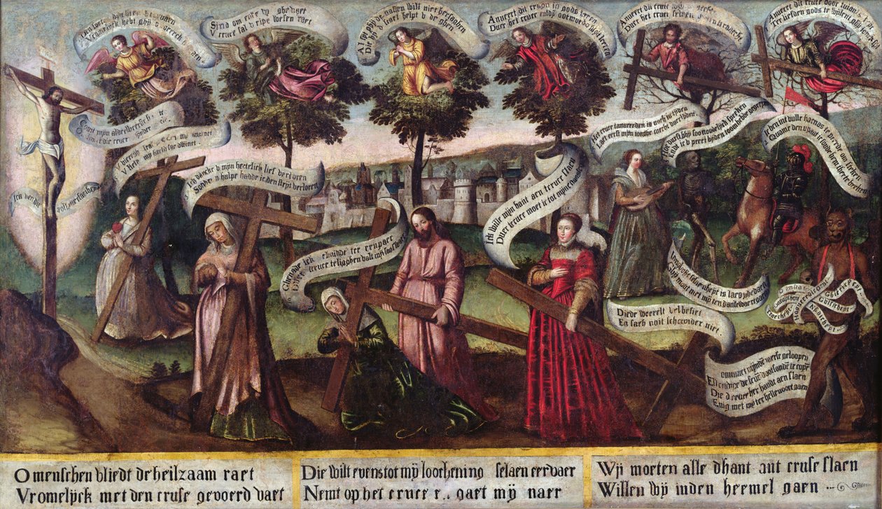 O caminho da cruz de Flemish School