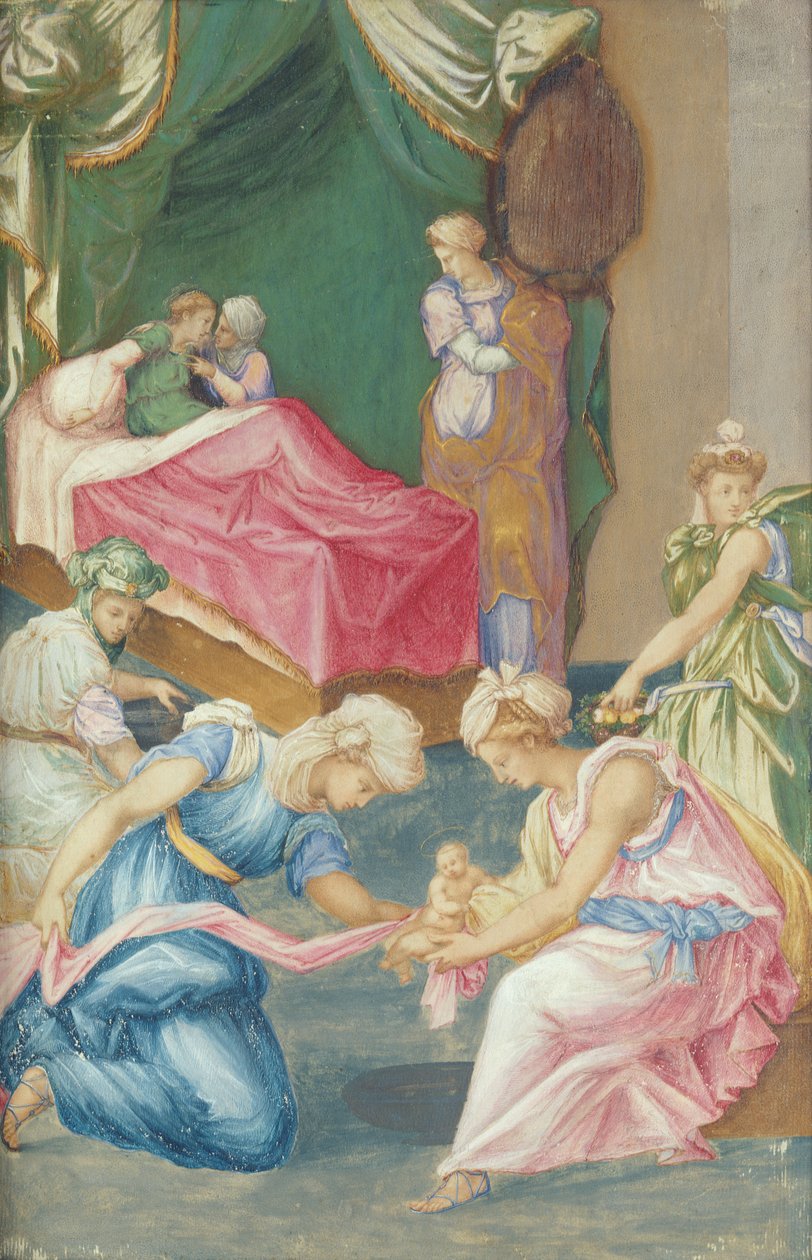 Natividade da Virgem, 1625-50 de Fontainebleau School