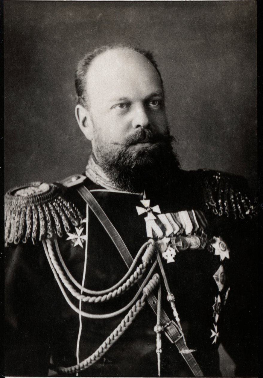 Retrato de Alexandre III da Rússia (1845-1894), imperador da Rússia. de French Photographer
