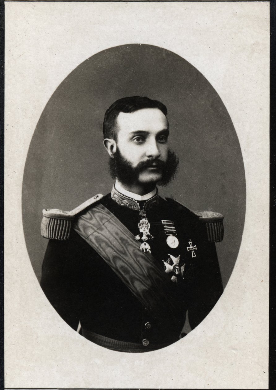 Retrato de Alfonso XII de Espanha (1857-1885), rei da Espanha. de French Photographer