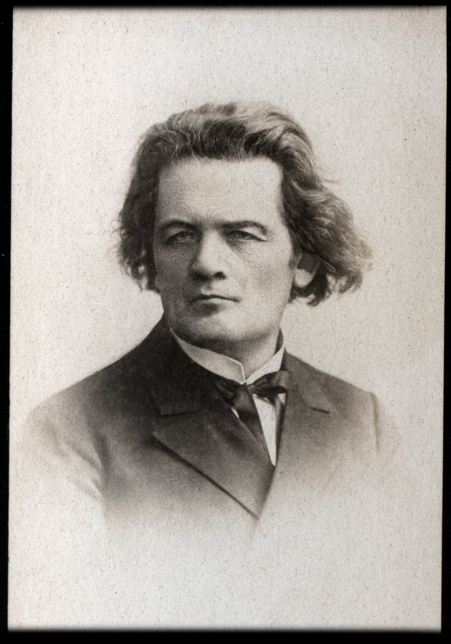 Retrato de Anton Rubinstein (1829-1894), pianista russo, compositor e maestro. de French Photographer