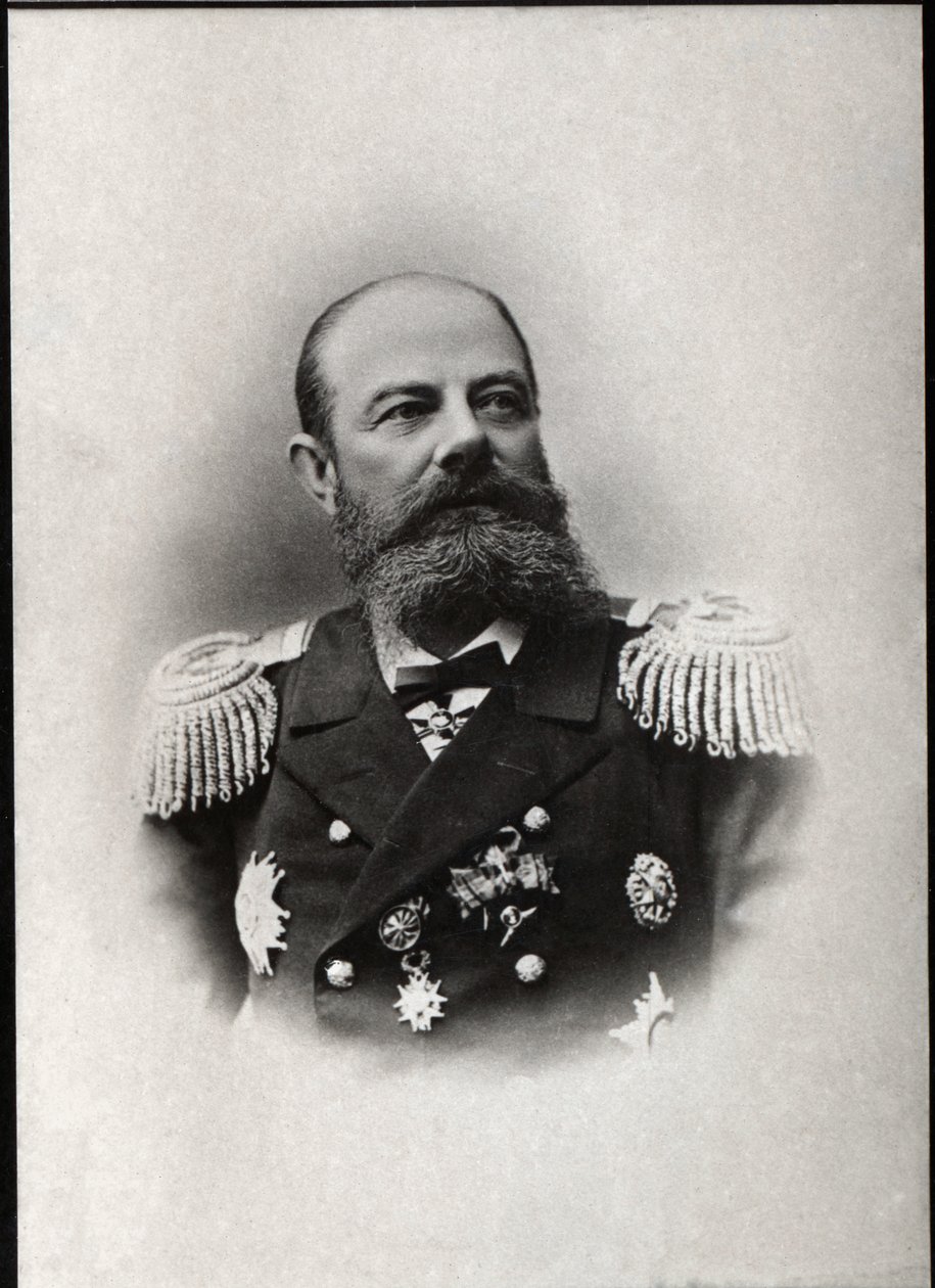 Retrato de Avellan, almirante russo e comandante da frota russa do Mediterrâneo. de French Photographer
