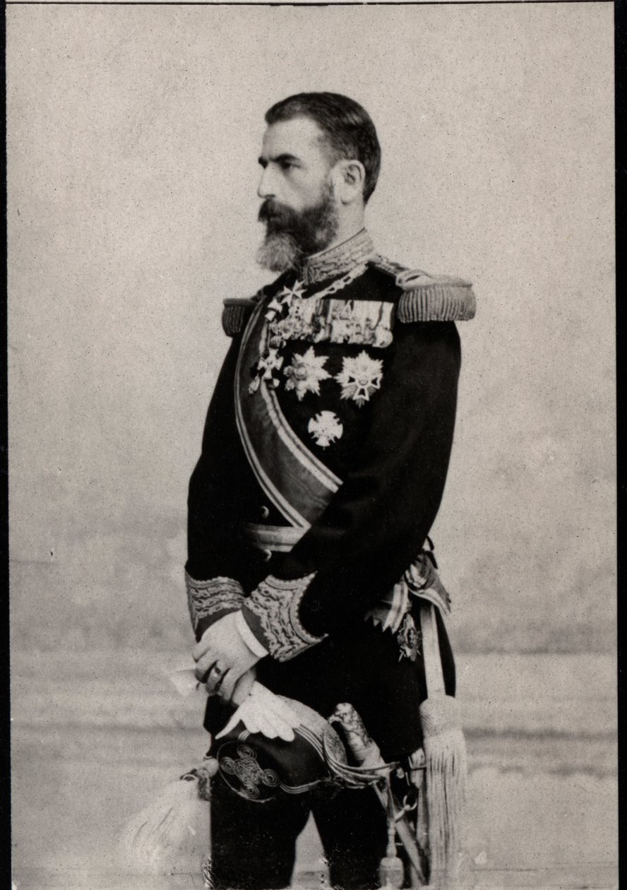 Retrato da canção de natal mim de Romania (1839-1914), rei de Romania. de French Photographer