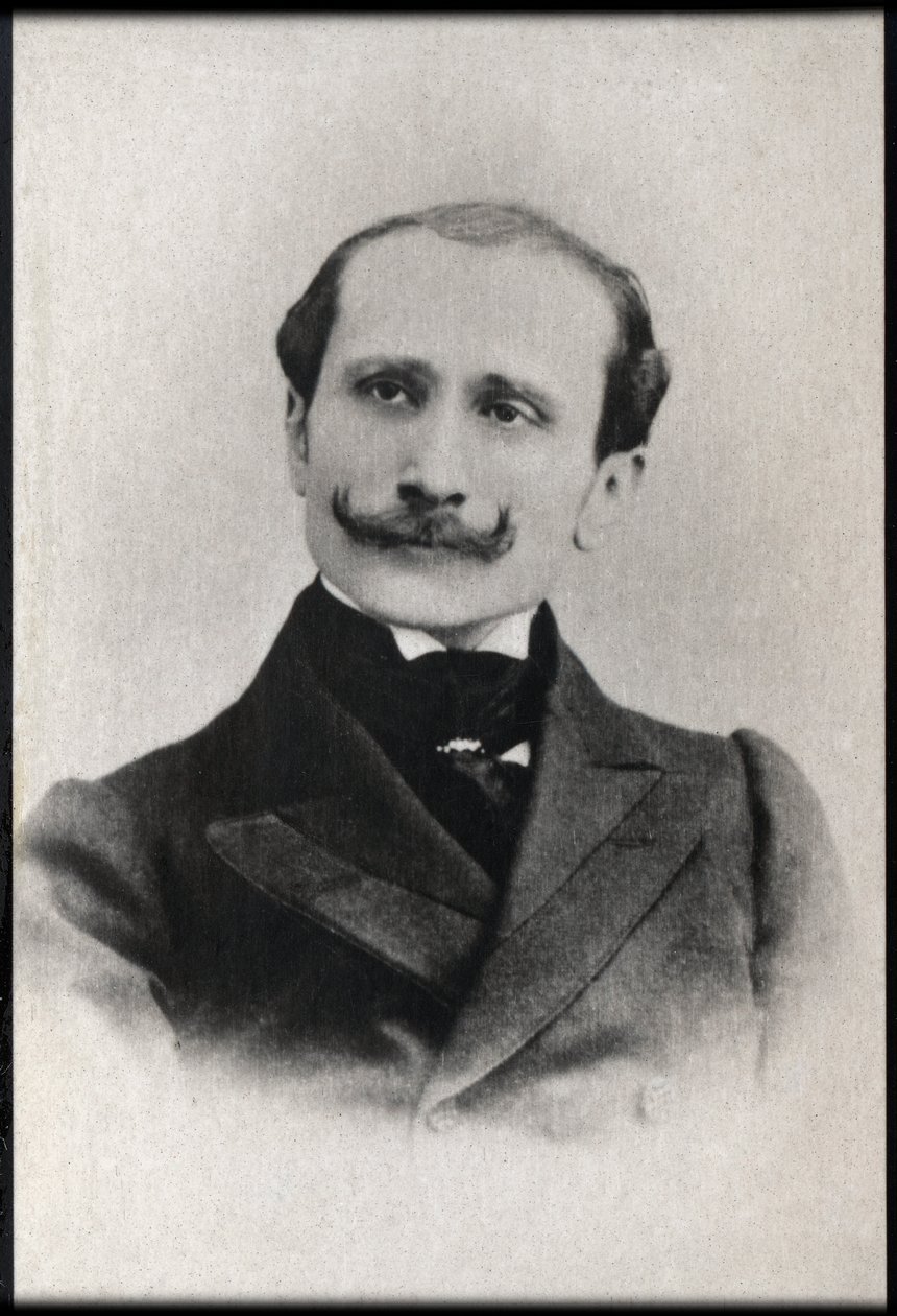 Retrato de Edmond Rostand (1868-1918), poeta e dramaturgo francês. de French Photographer