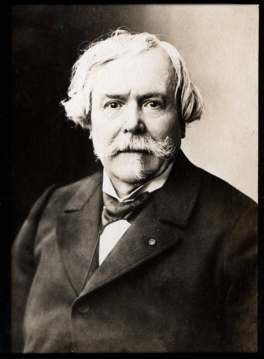 Retrato de Edmond de Goncourt (1822-1896), escritor francês e fundador da Academie Goncourt. de French Photographer