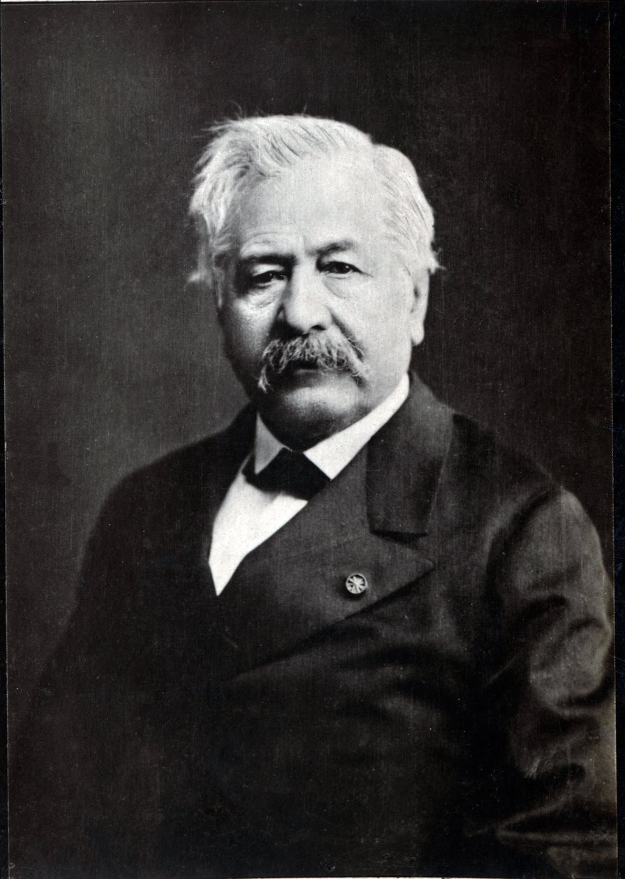 Retrato de Ferdinand Marie de Lesseps (1805-1894), diplomata francês e promotor do Canal de Suez. de French Photographer